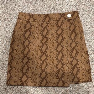 Lucy Paris Tan Snake Print Mini Skirt